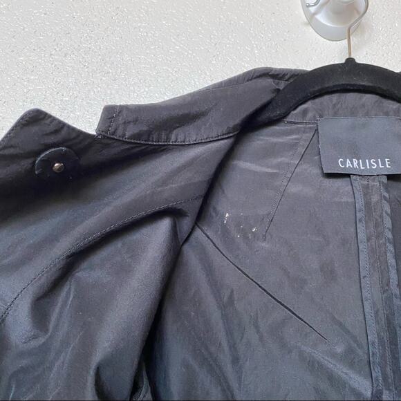 Carlisle Silk Blend Boxy Cropped Sleeve Black Jacket Size 4 - Picture 11 of 13